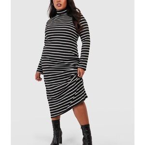 Chic Striped Long Sleeve Dress